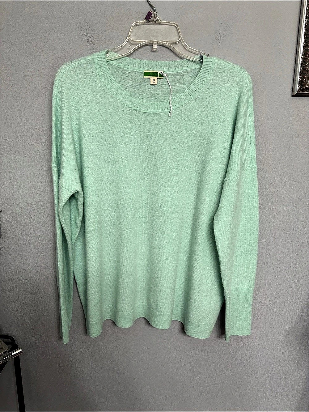 J.Crew Cashmere crewneck boyfriend sweater in Green Size Medium